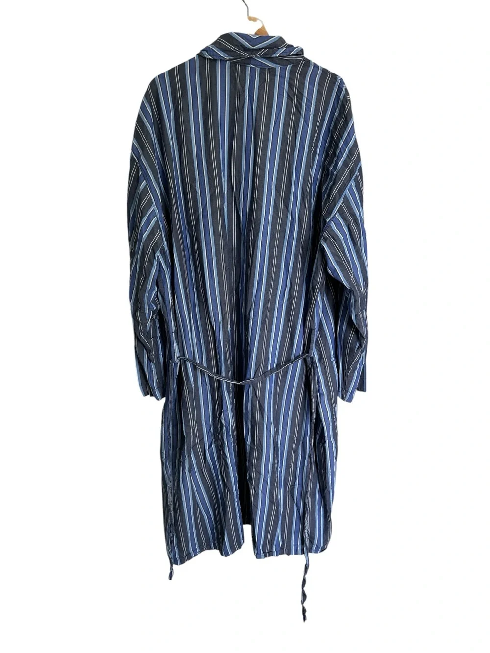 Men’s Polo Ralph Lauren Cotton Robe Blue Stripe L/XL Pockets Lightweight